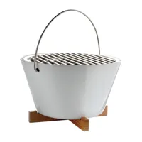 eva solo - barbecue de table au charbon de bois - blanc/h x ø 17x30cm