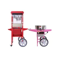 kukoo machine à pop-corn de 226g & machine à barbe à papa avec chariots 8363#8366#8367